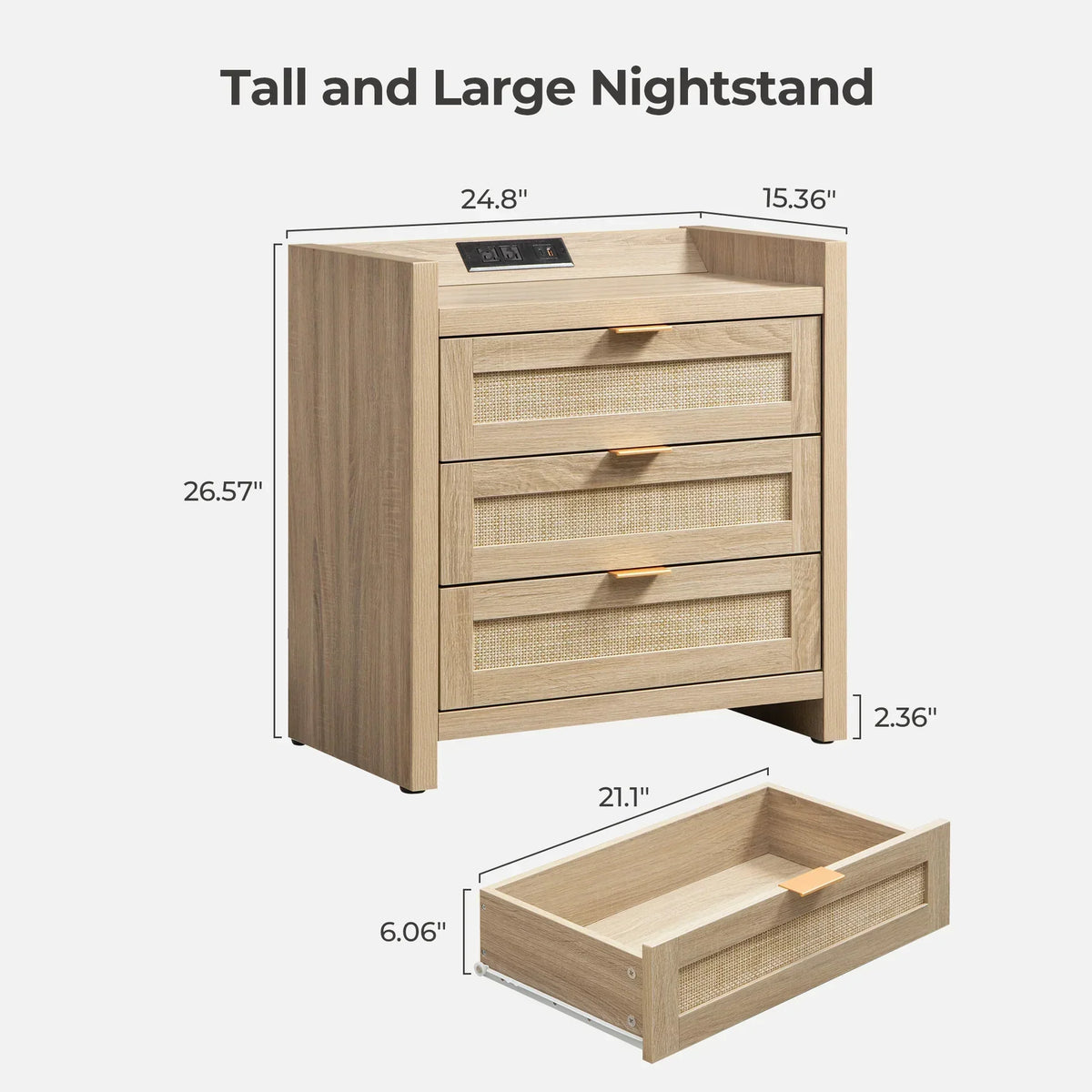 Savanna 3 Drawers Nightstand