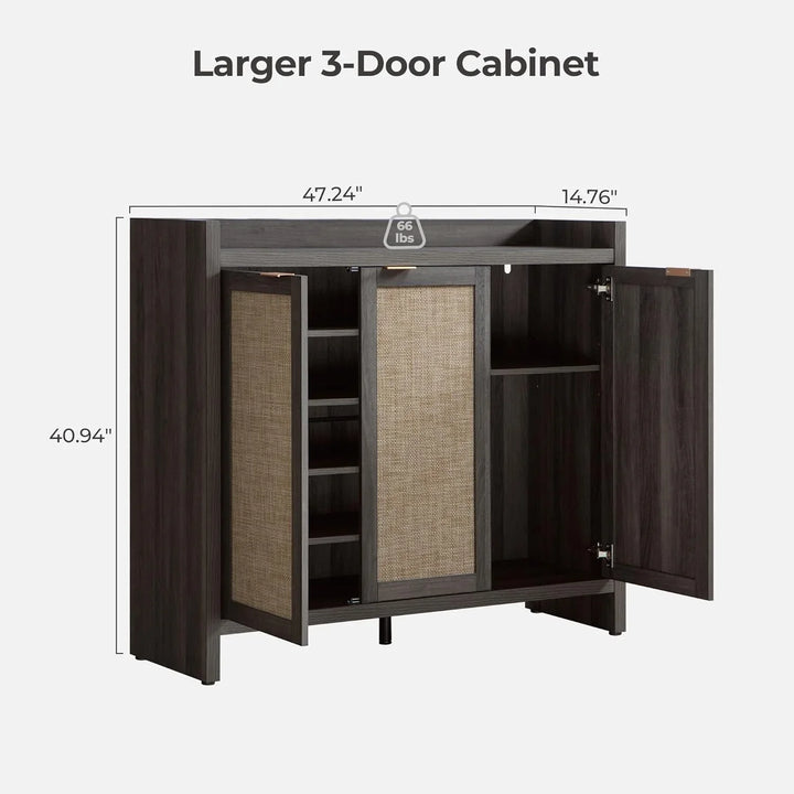 Savanna Black Shoe Cabinet, 30 Pairs Shoes