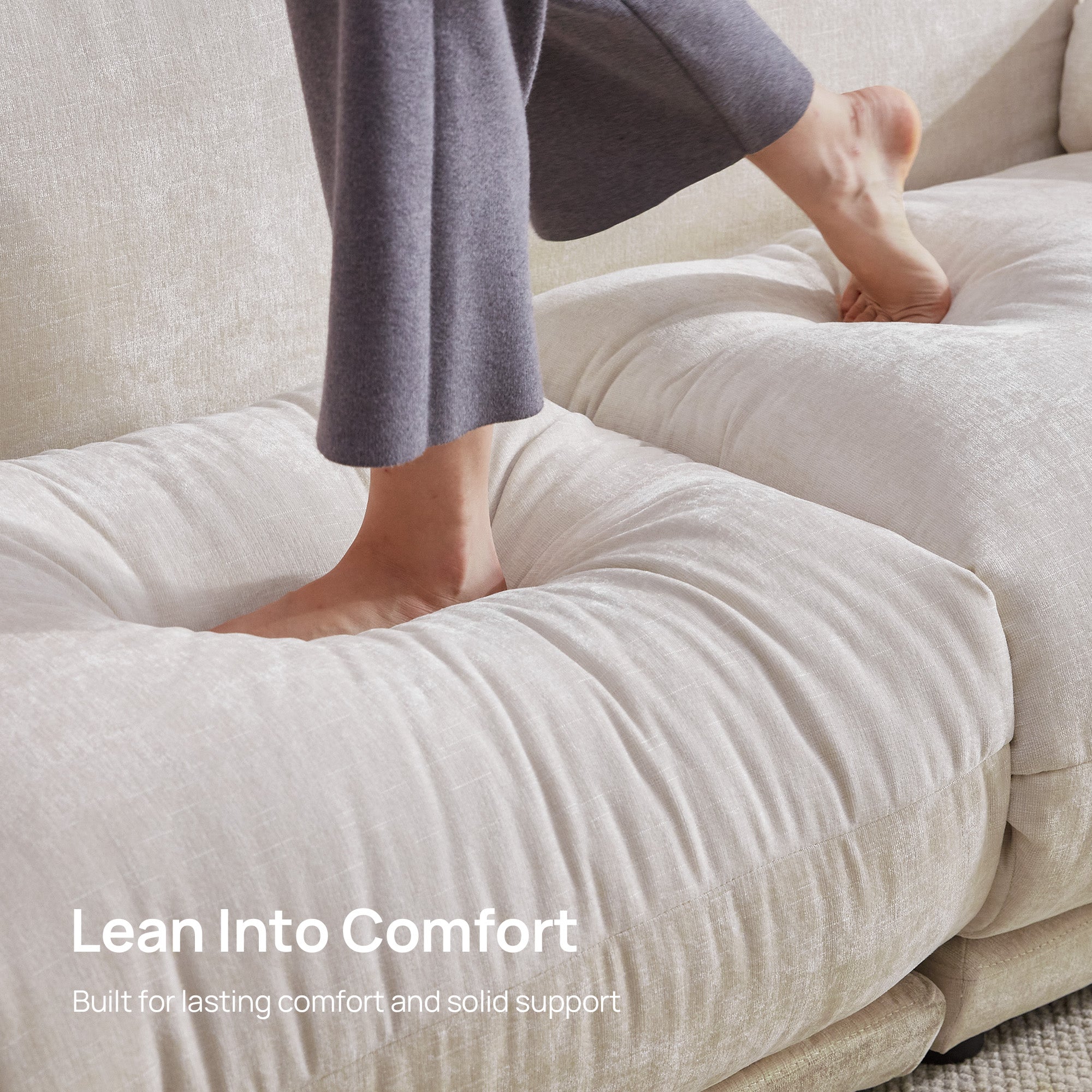 Noor Modular 3 Seater Sofa, Chenille Fabric