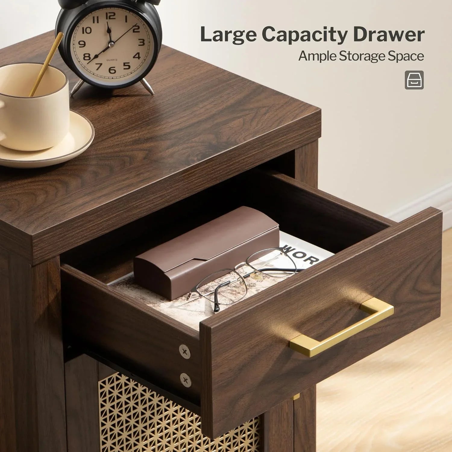 Andy Vintage Nightstand with Storage