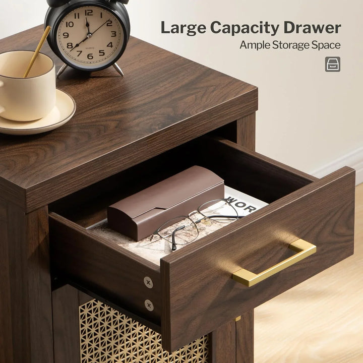 Andy Vintage Nightstand with Storage