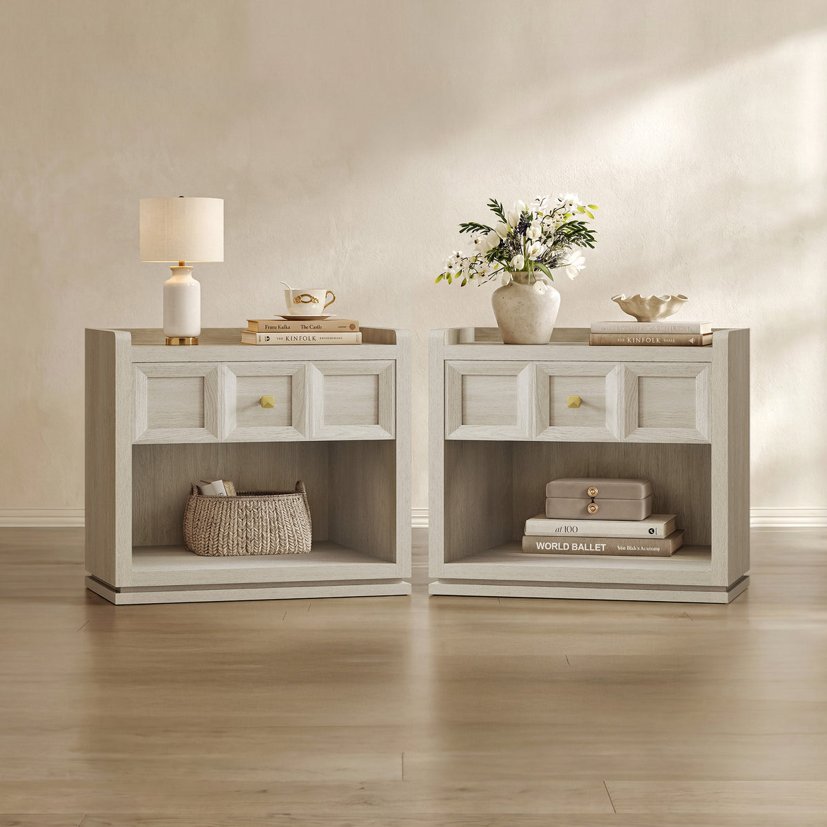 Helio Nightstands Set, 26 Inch Wide