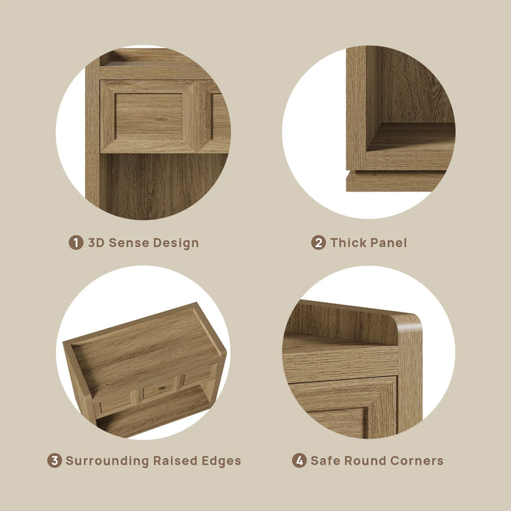 Helio 6-Drawer Dresser and Nightstands Set For Living Room