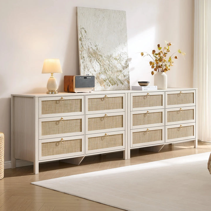 Terra White 6-Drawer Dresser