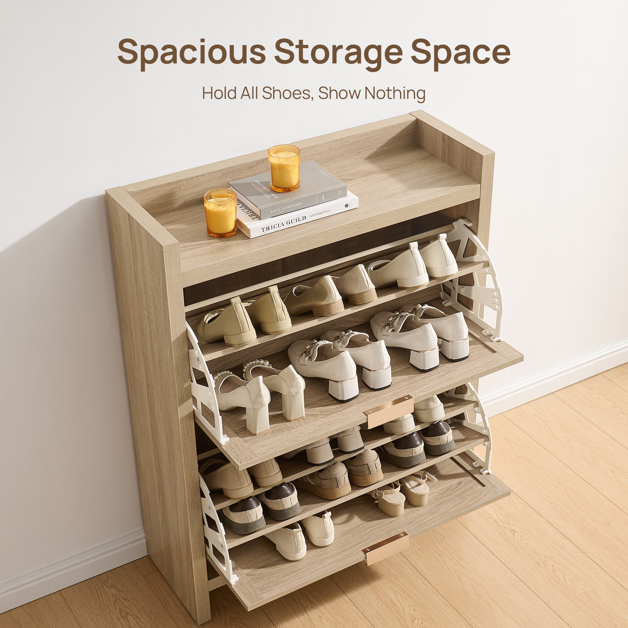 Savanna Shoe Cabinet with 2 Flip Drawers