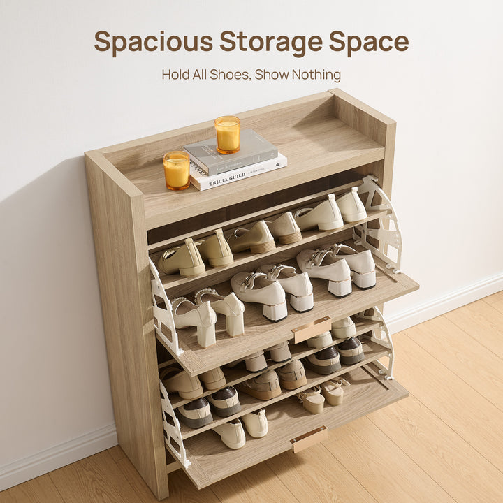 Savanna Shoe Cabinet with 2 Flip Drawers