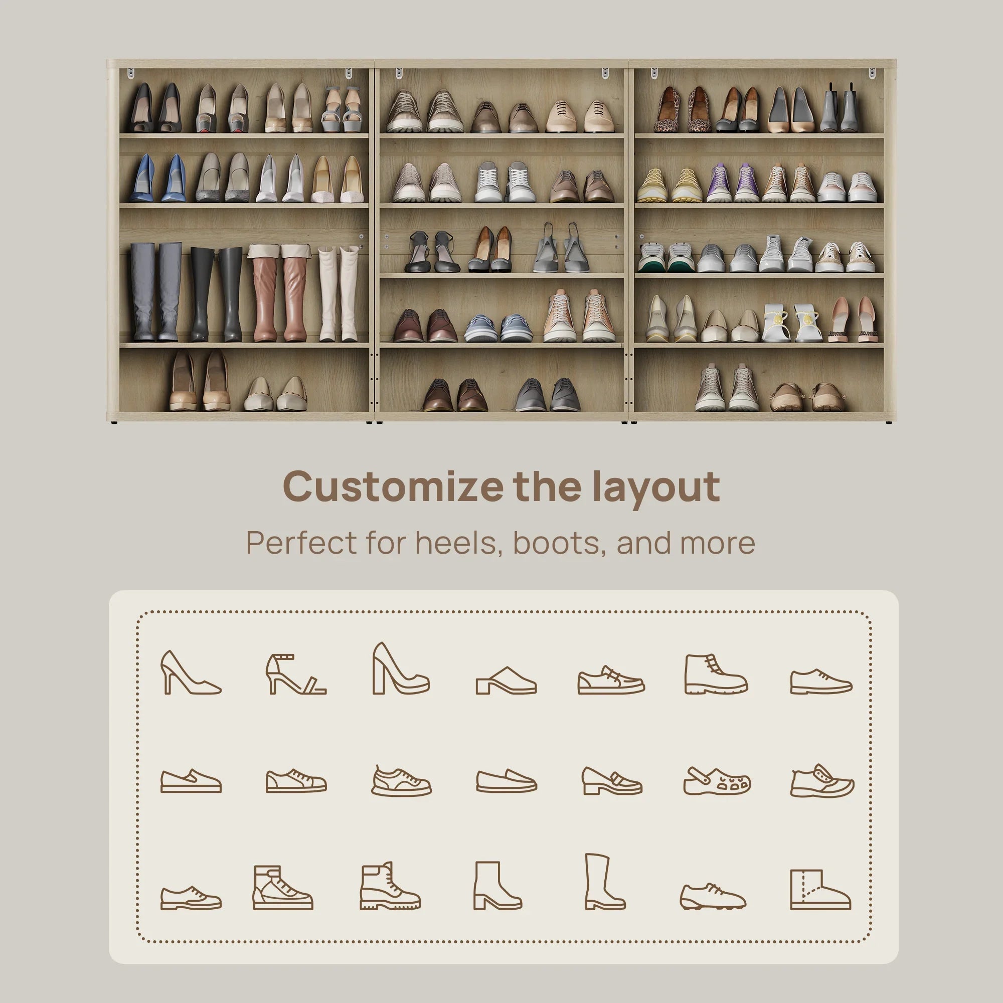 Zura Modern 3-Piece Rattan Shoe Cabinet