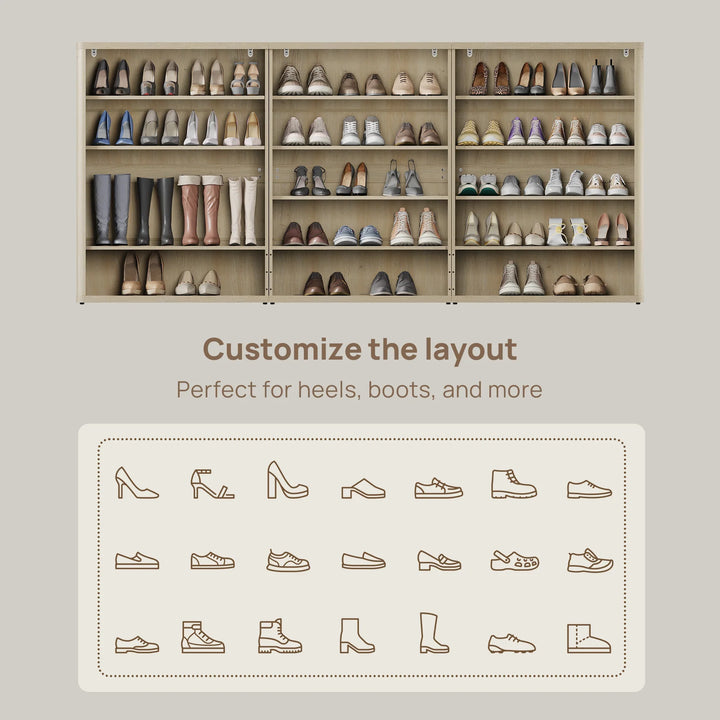 Zura Modern 3-Piece Rattan Shoe Cabinet