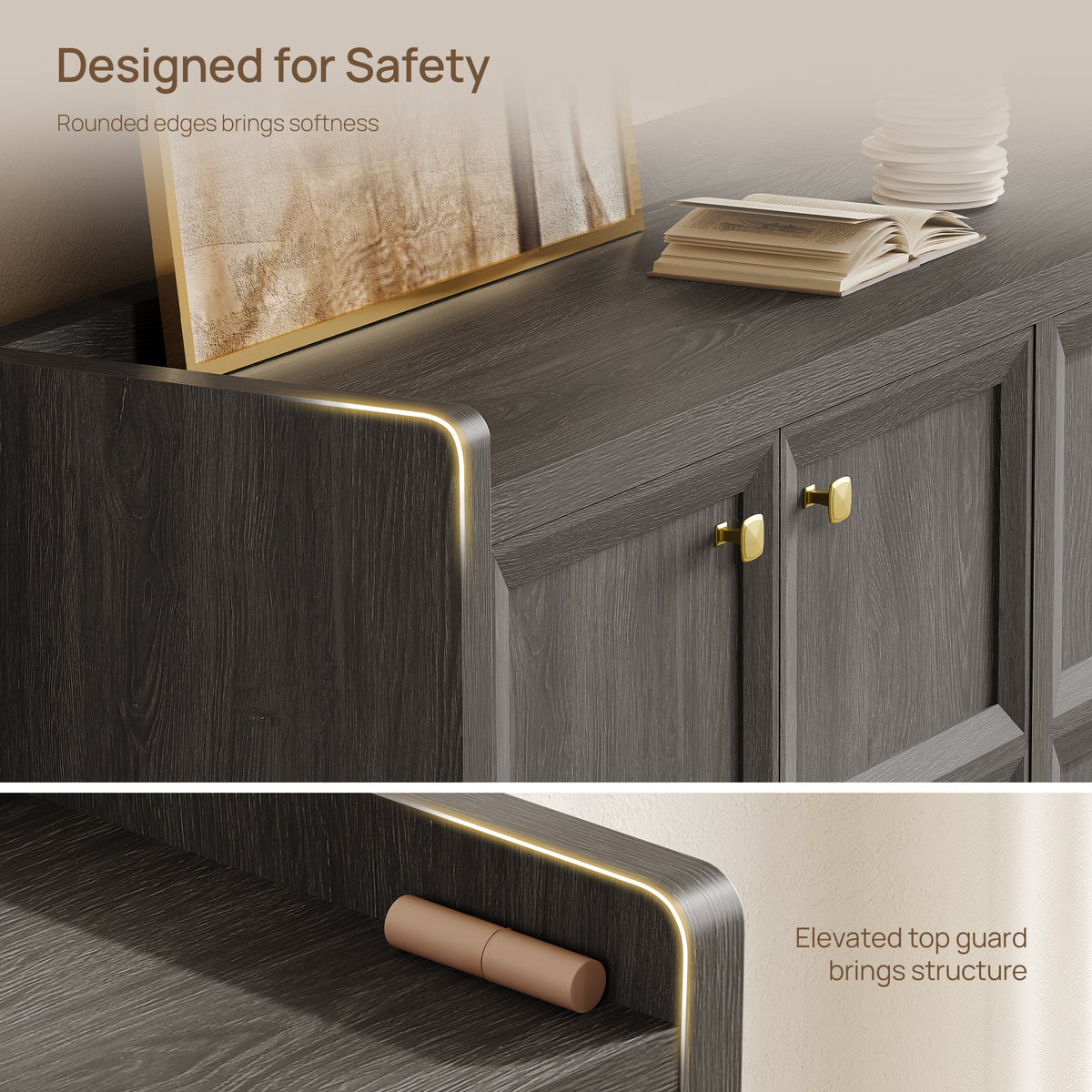Helio Black Sideboard with 4 Doors