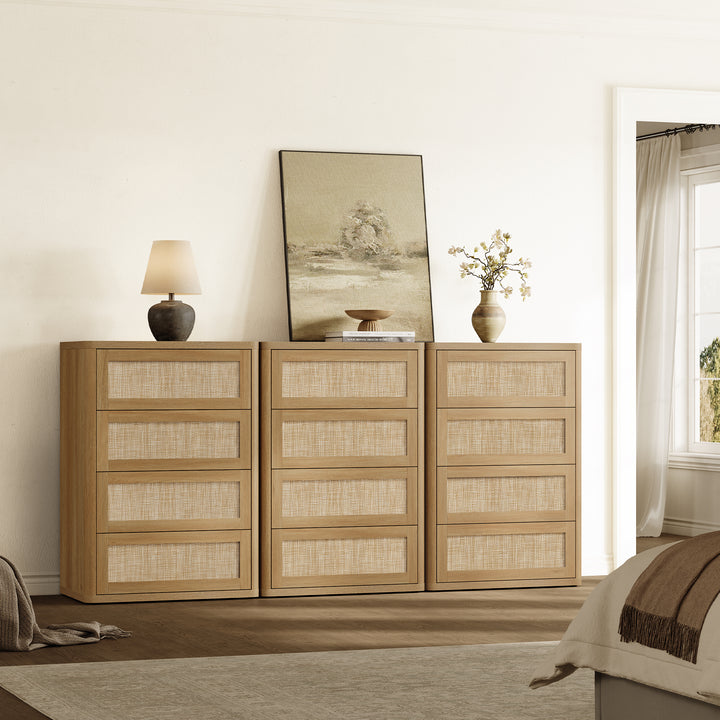Zura Rattan 4-Drawer Dresser, Bedroom Storage