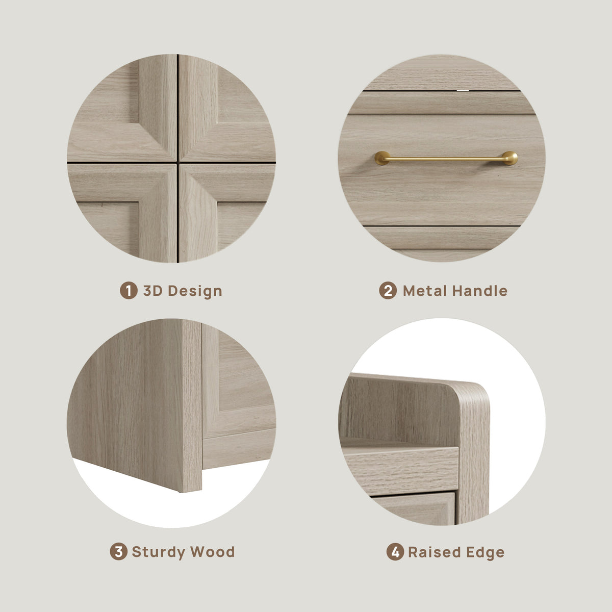 Helio 6 Drawer Dresser and Nightstands Set