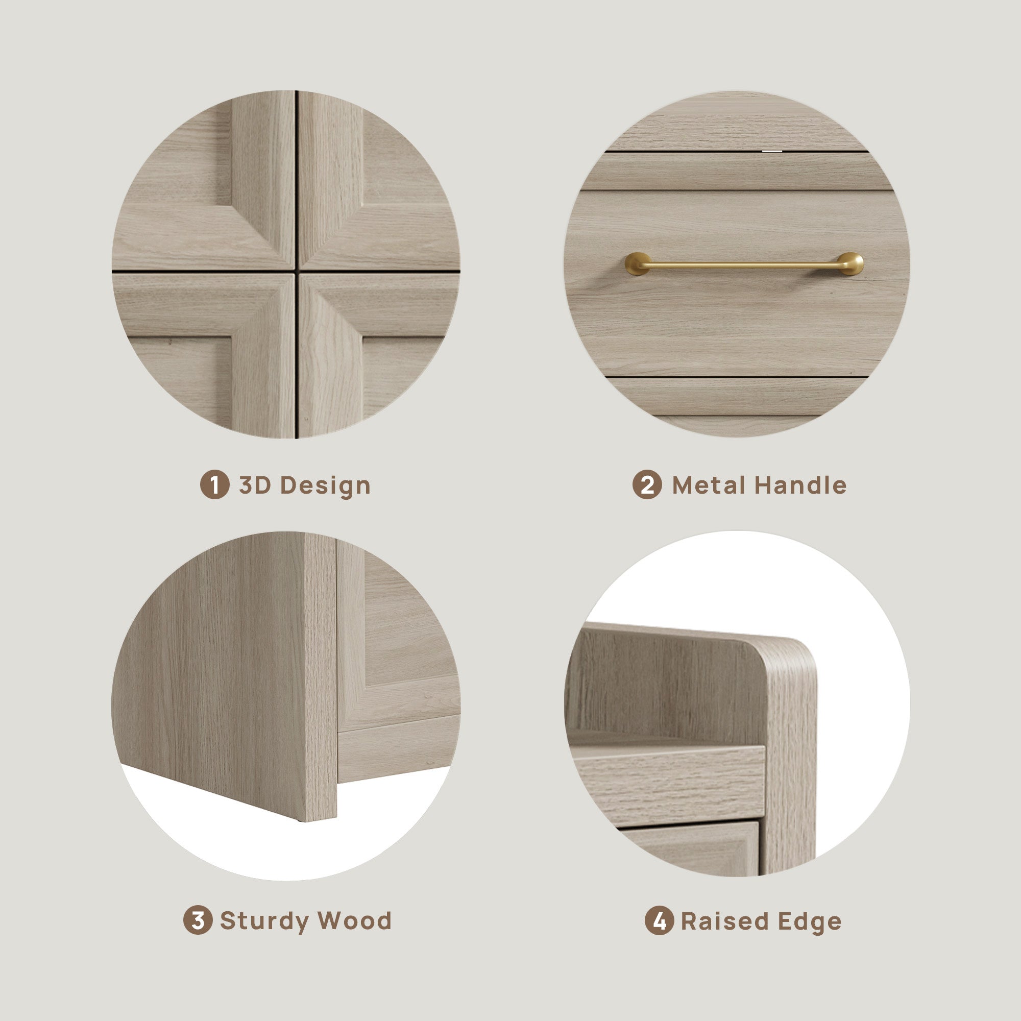 Helio 6 Drawer Dresser and Nightstands Set