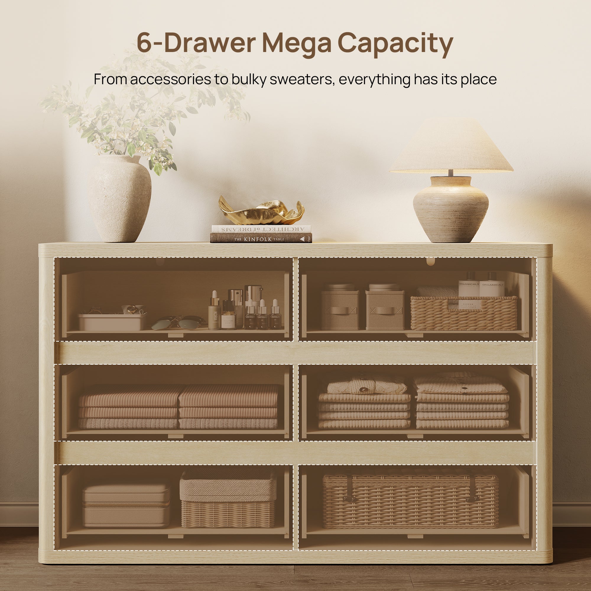 Cas 6-Drawer Dresser and 1-Drawer Nightstands Set