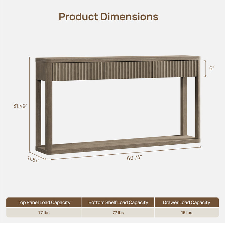 Cas Fluted Console Table for Entryway