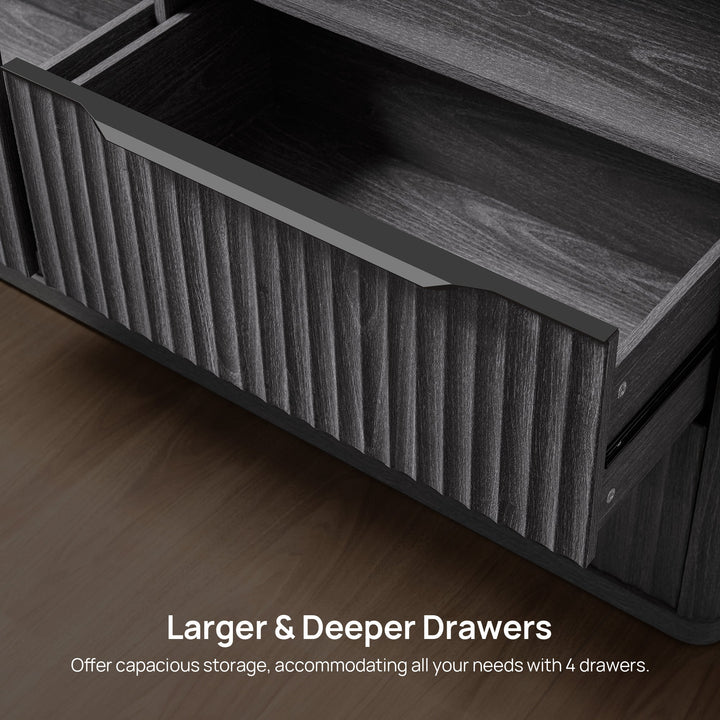 Cas Horizontal Chest, Open Drawers - 1 Piece - Grey Alder