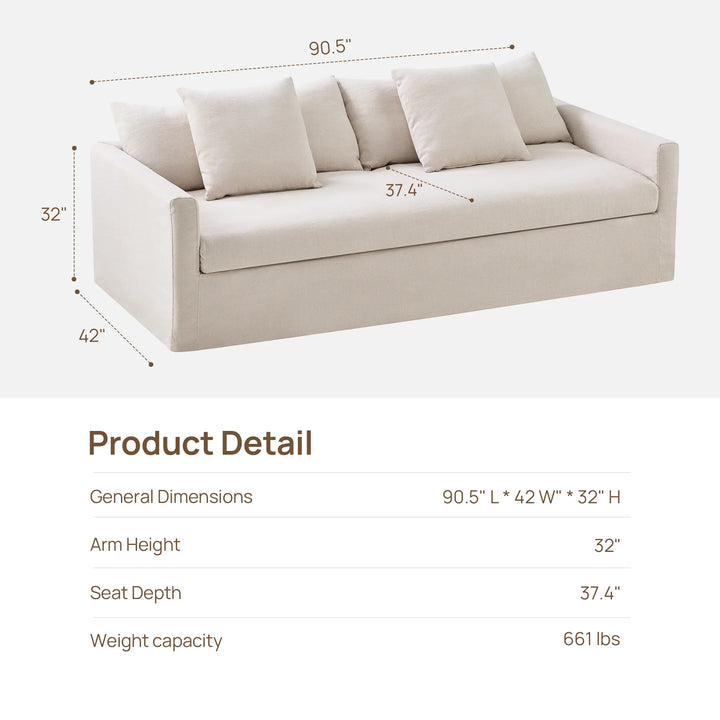 Eira Down Cushion Sofa, Deep Seat