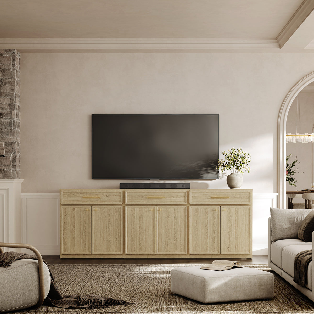 Crescent Sideboard Cabinet, Flexible Storage