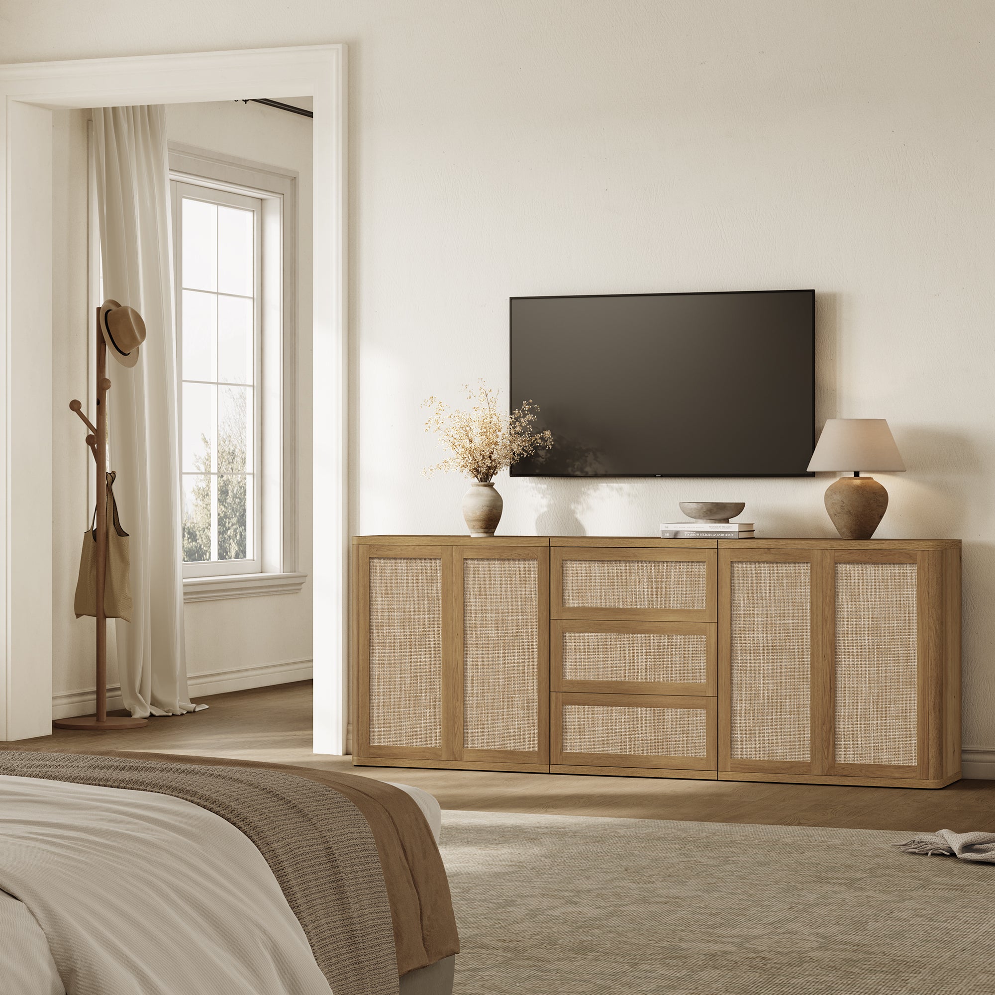 Zura Rattan Sideboards Set of 3, Sectional Design