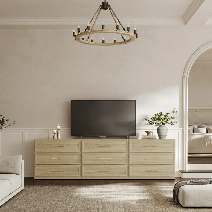 Crescent Nightstand with 3 Drawers