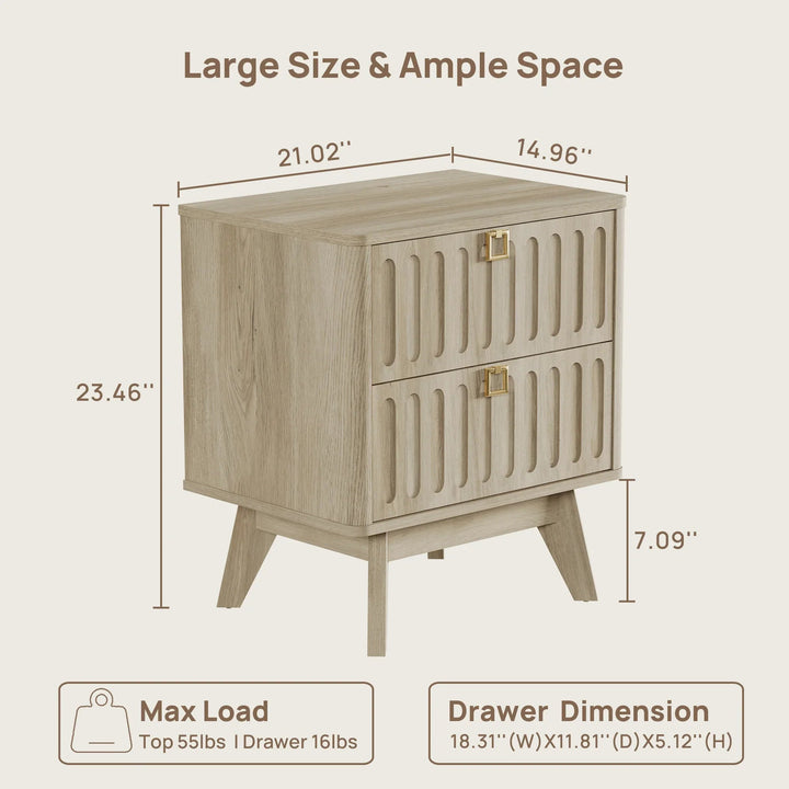 Domus Minimalist Nightstand, Set of 2