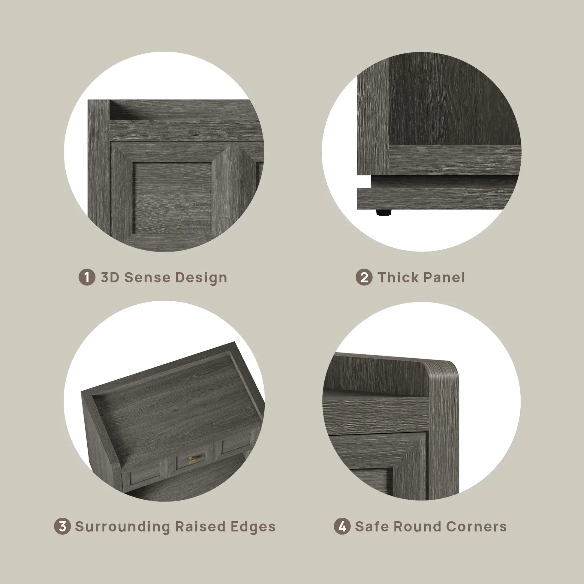 Helio Nightstands Set, 26 Inch Wide for Bedroom