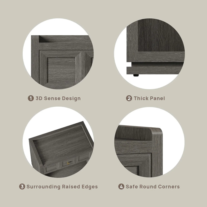 Helio Nightstands Set, 26 Inch Wide for Bedroom