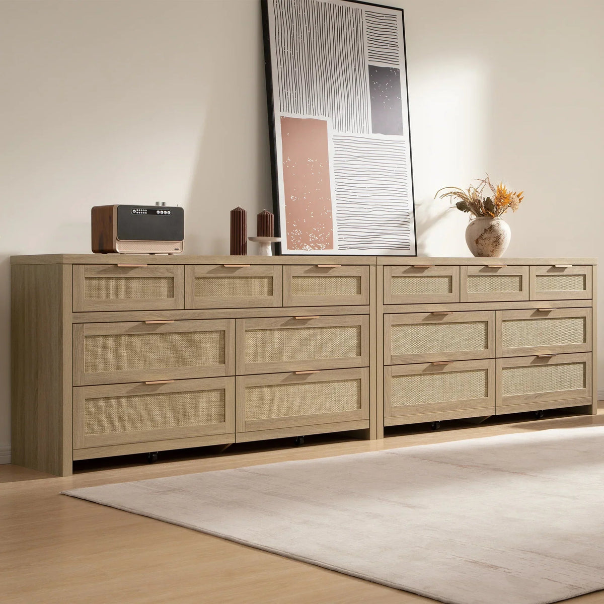 Savanna Large Storage Dresser with 7 Drawers, 2 Pieces