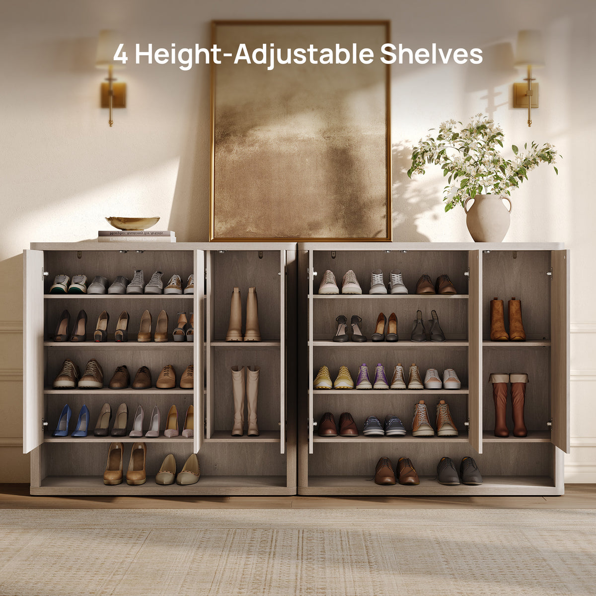 Cas Shoe Cabinet with Storage, 47Inch Wide