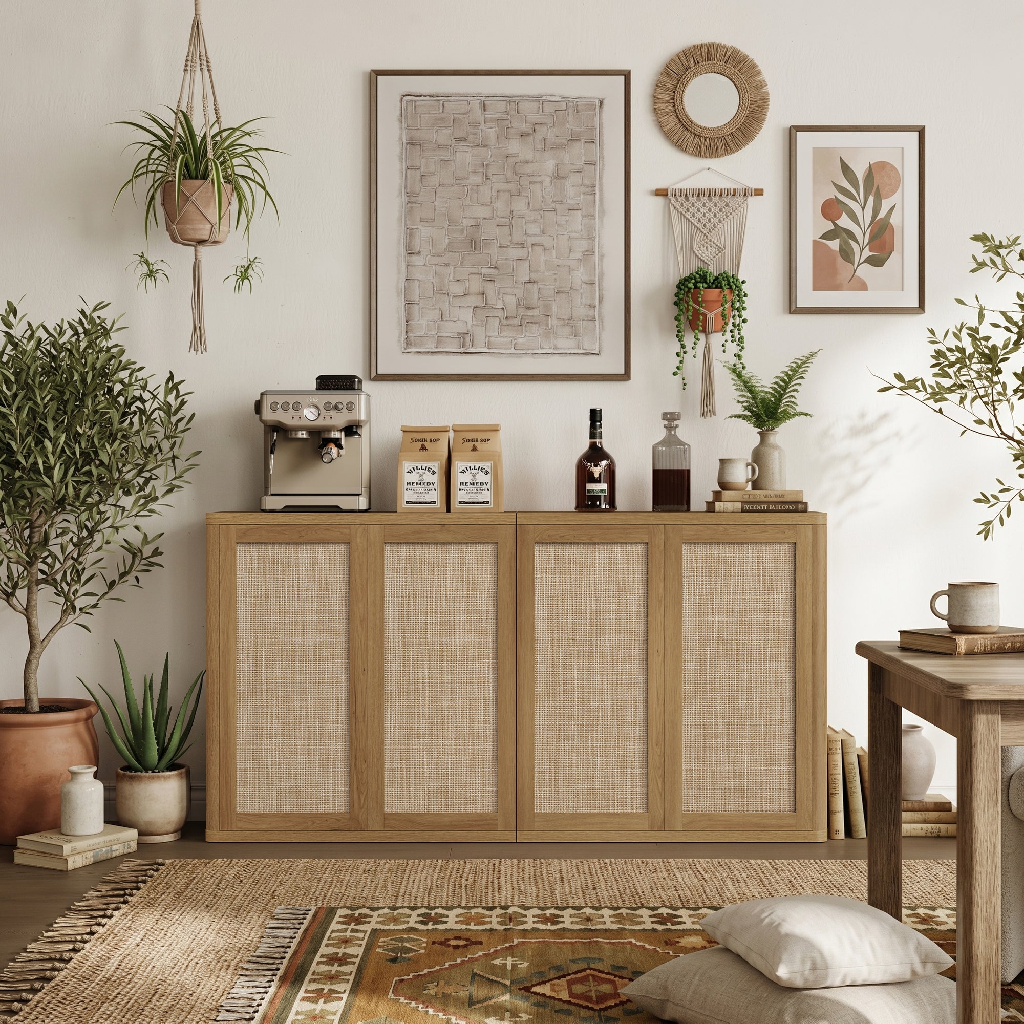 Zura Sectional TV Stands Set with Doors