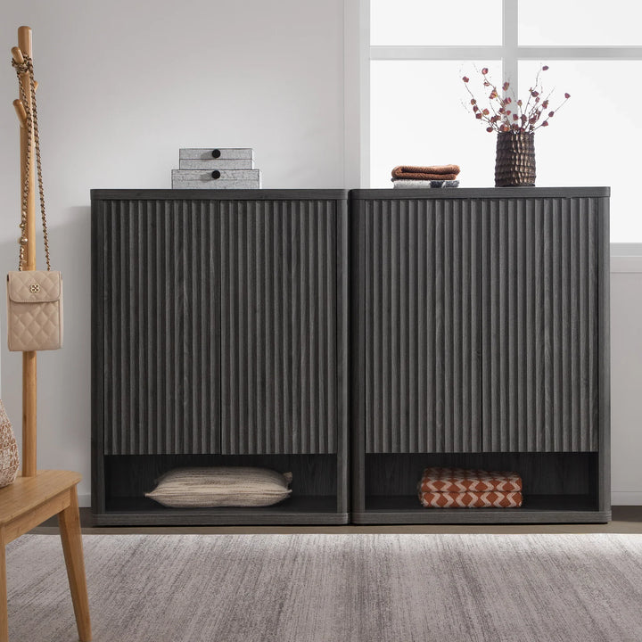 Cas Black Shoe Cabinet Entryway