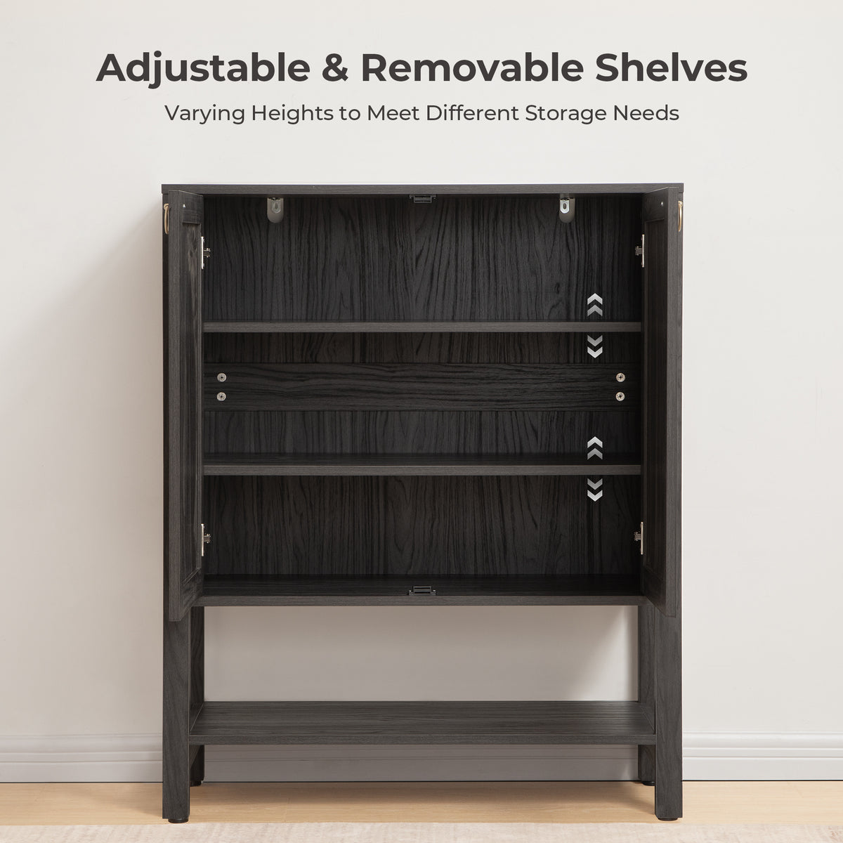 Terra Black Shoe Cabinet, 2 Doors