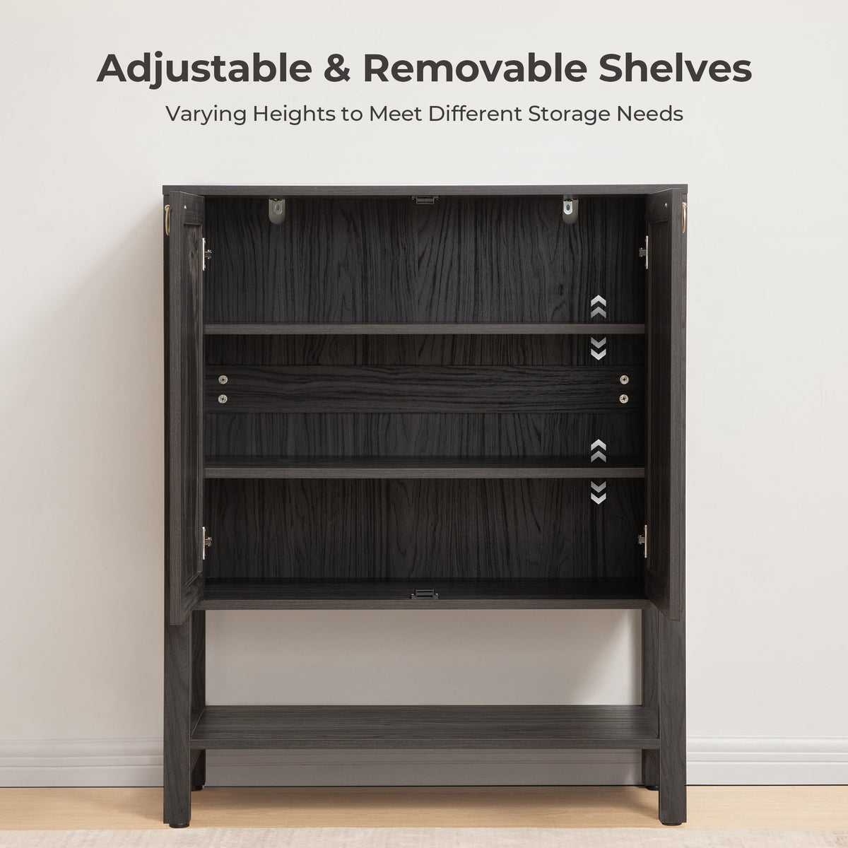 Terra Black Shoe Cabinet, 2 Doors