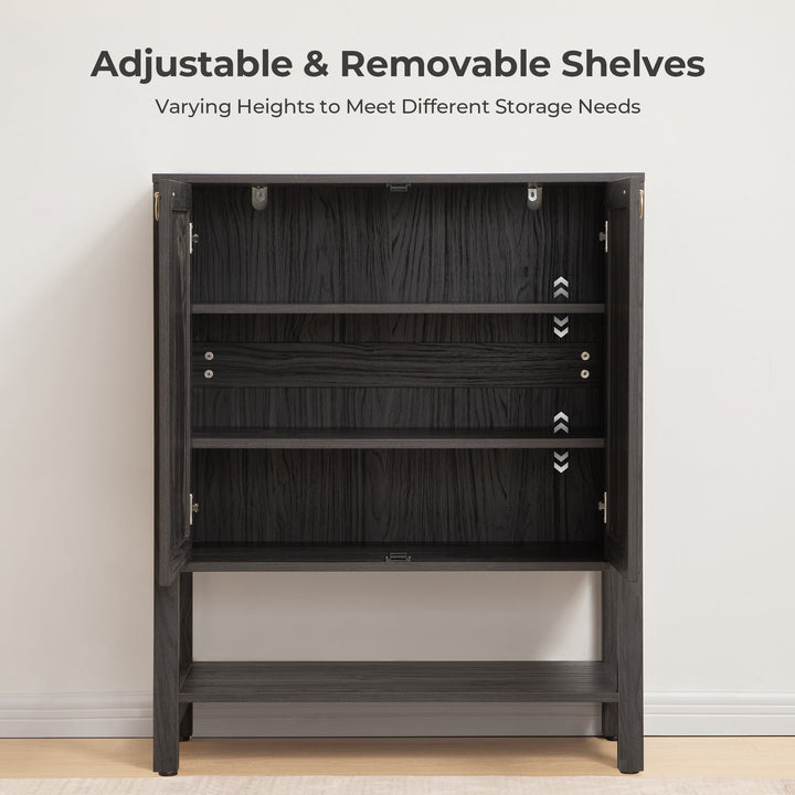 Terra Black Shoe Cabinet, 2 Doors