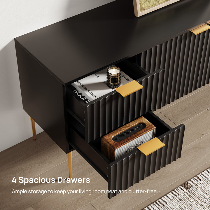 Opus Black TV Stand, Large Storage