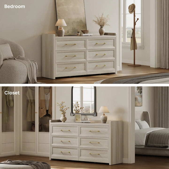 Helio 6-Drawer Dresser and Large Nightstands Set