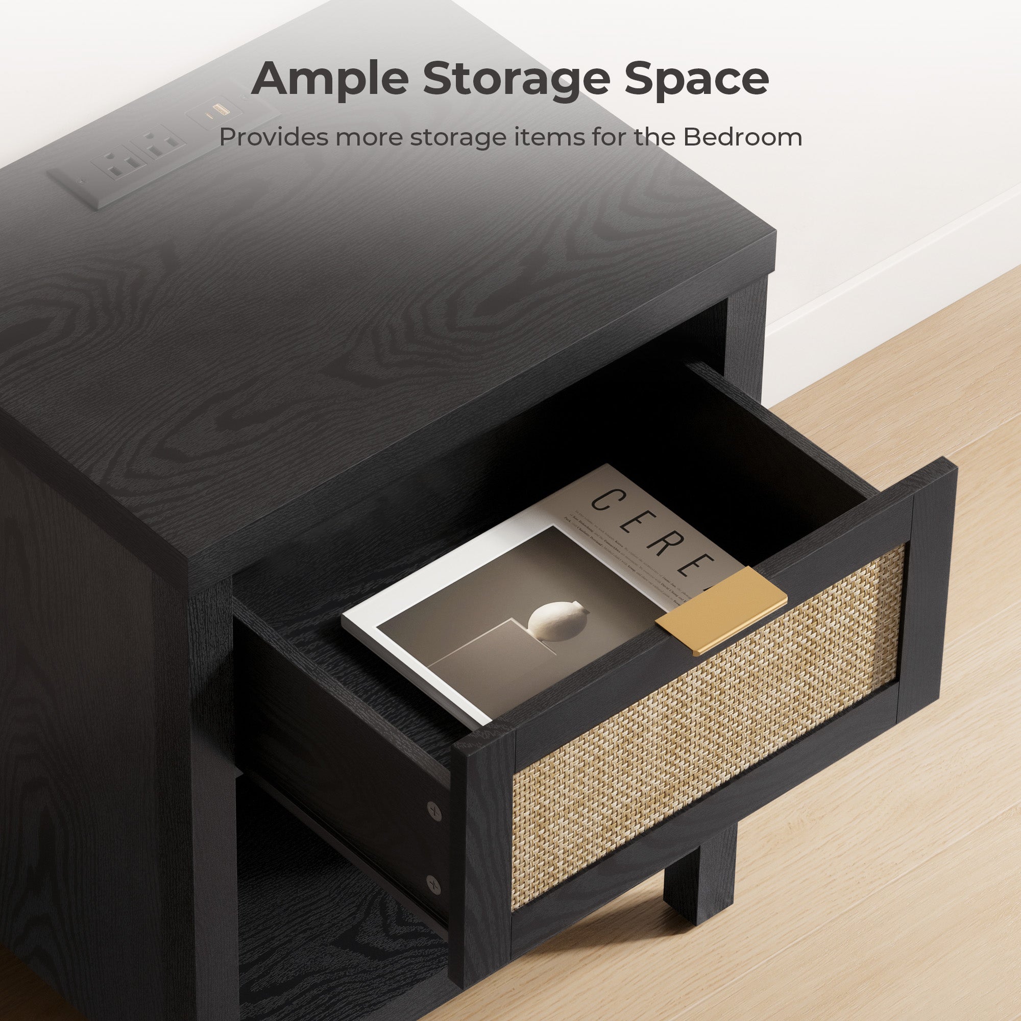 Savanna Nightstand with Charger