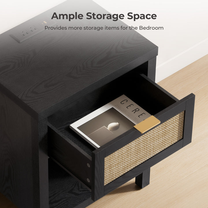 Savanna Nightstand with Charger