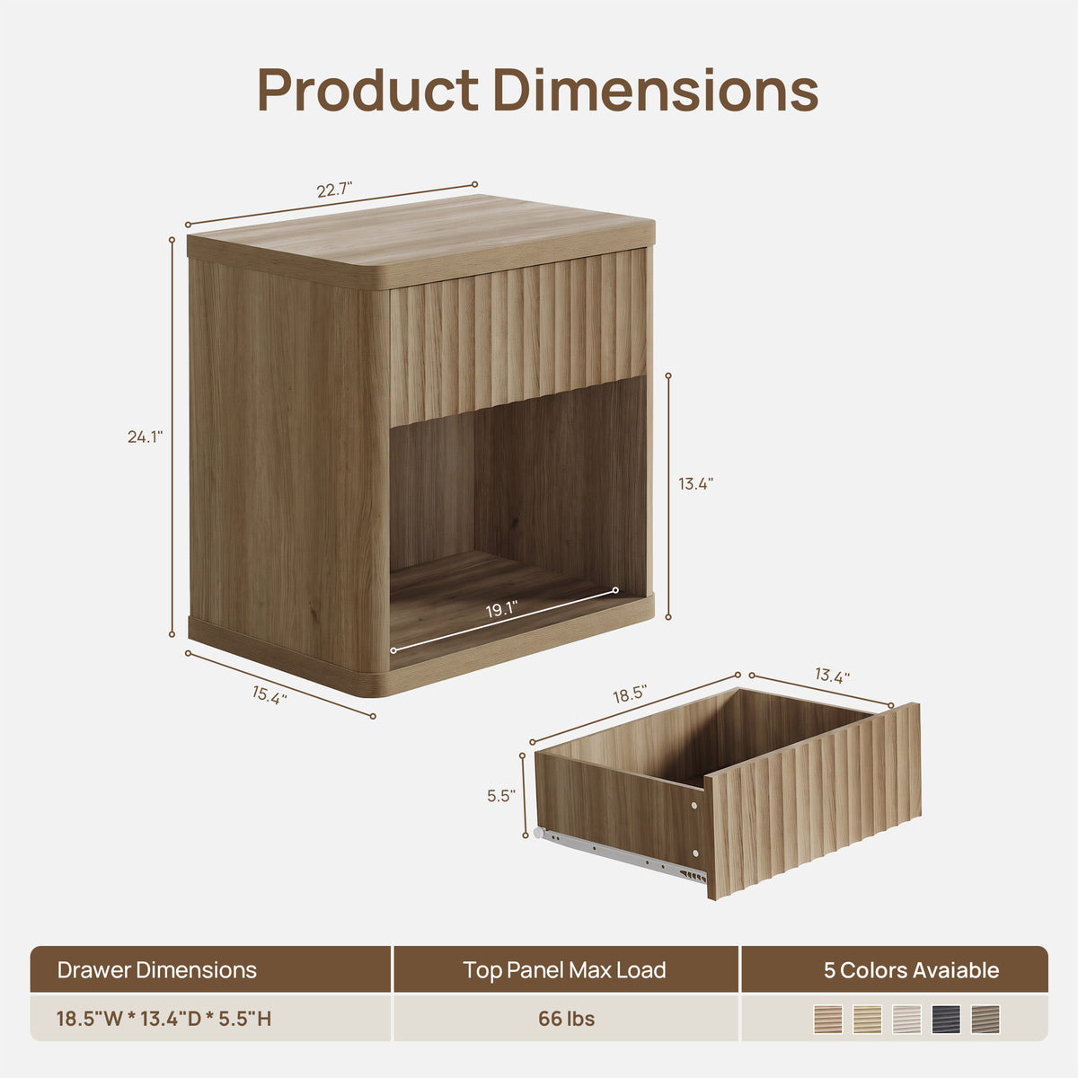 Cas Nightstand with 1 Drawer