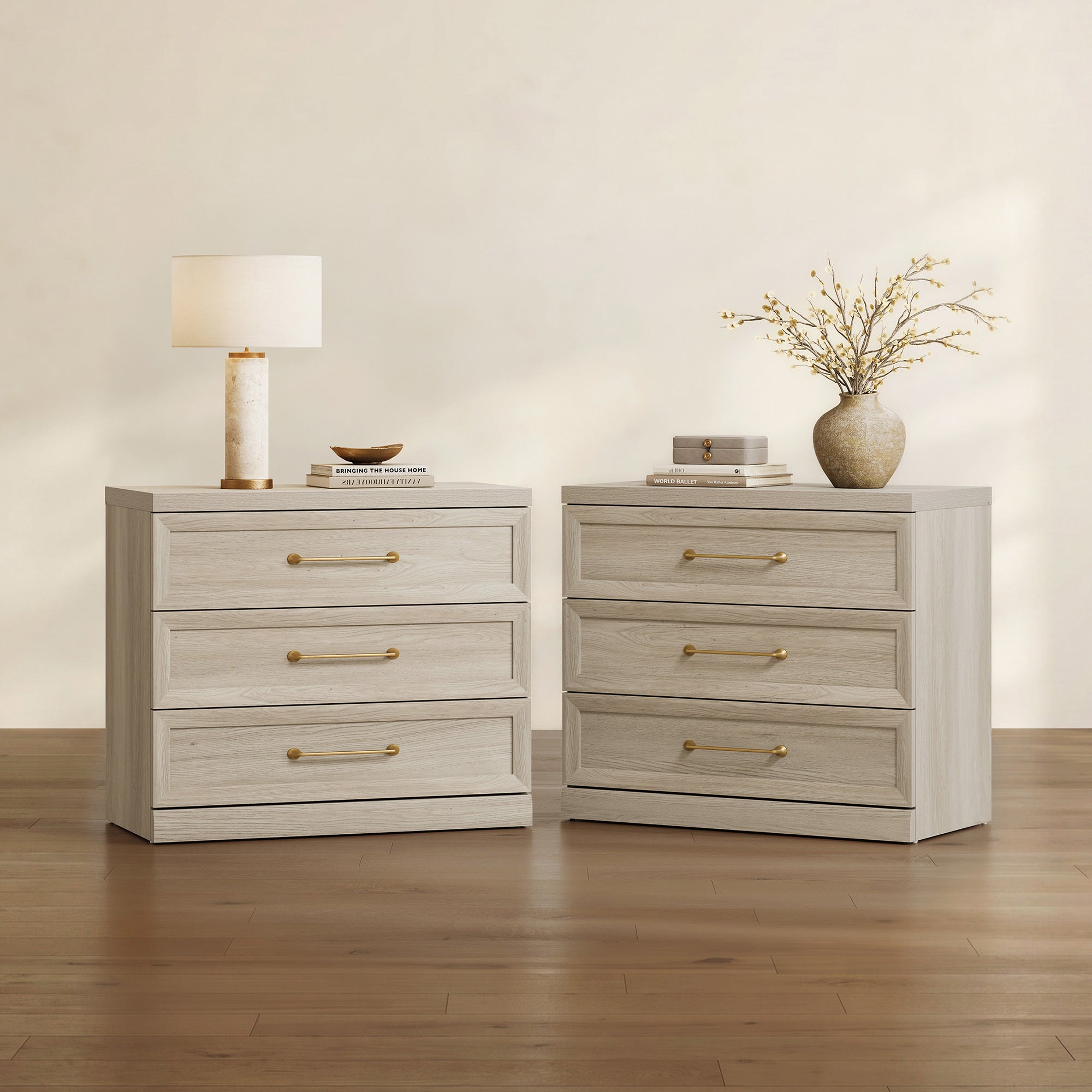 Helio 3-Drawer Nightstand, Bedroom Storage