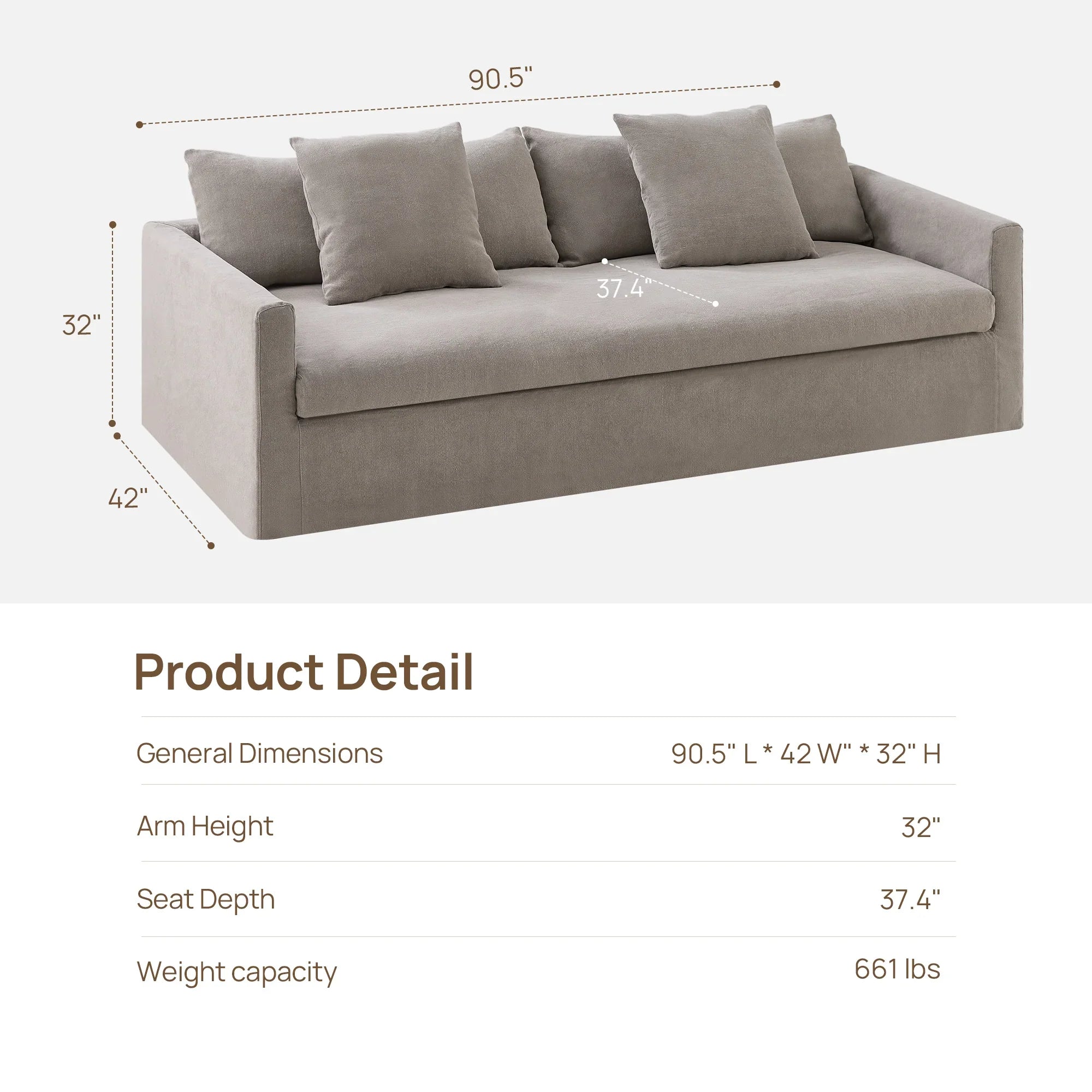 Eira Down-Filled 3 Seater Sofa