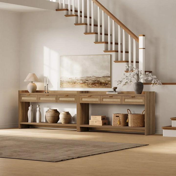 Savanna 60'' Wide Entryway Table with Storage, Boho Design