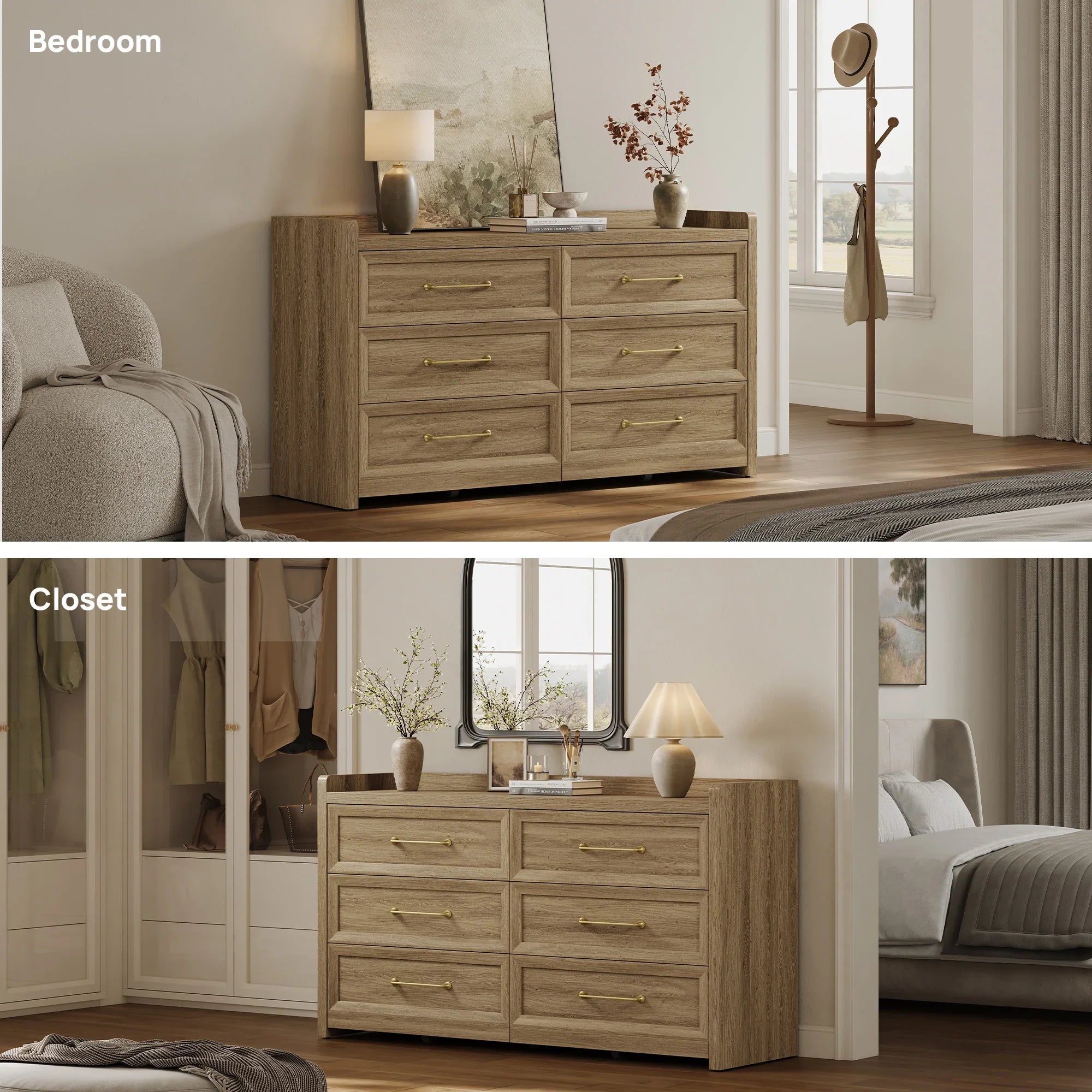 Helio 6 Drawers Dresser and Nightstand