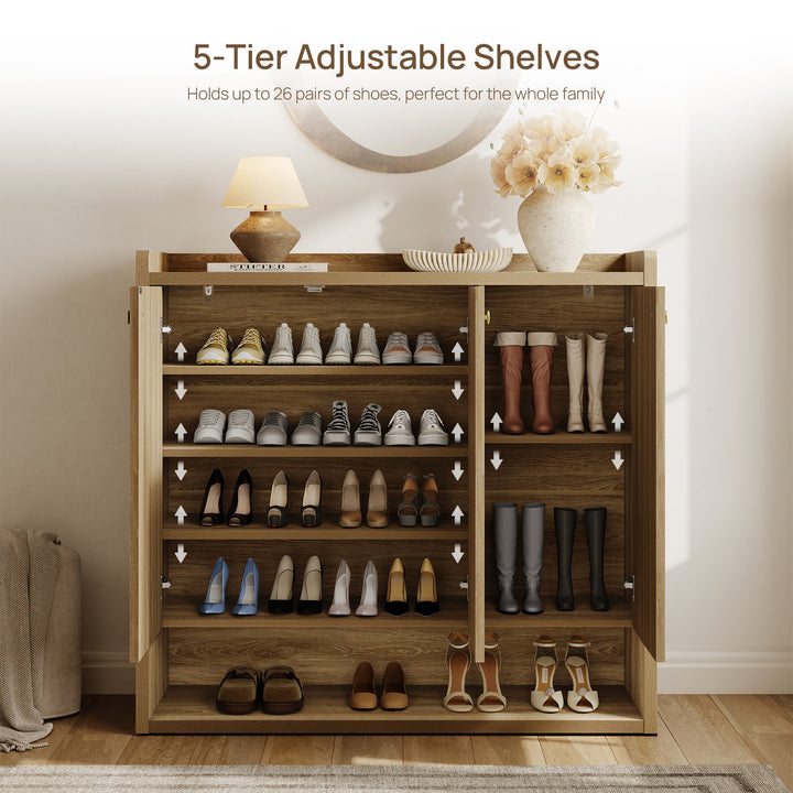 Helio 26-Pair Shoe Cabinet, 3 Doors Storage
