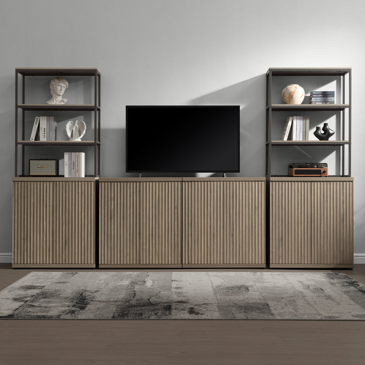 Stria Bookshelf with Storage, Set of 2