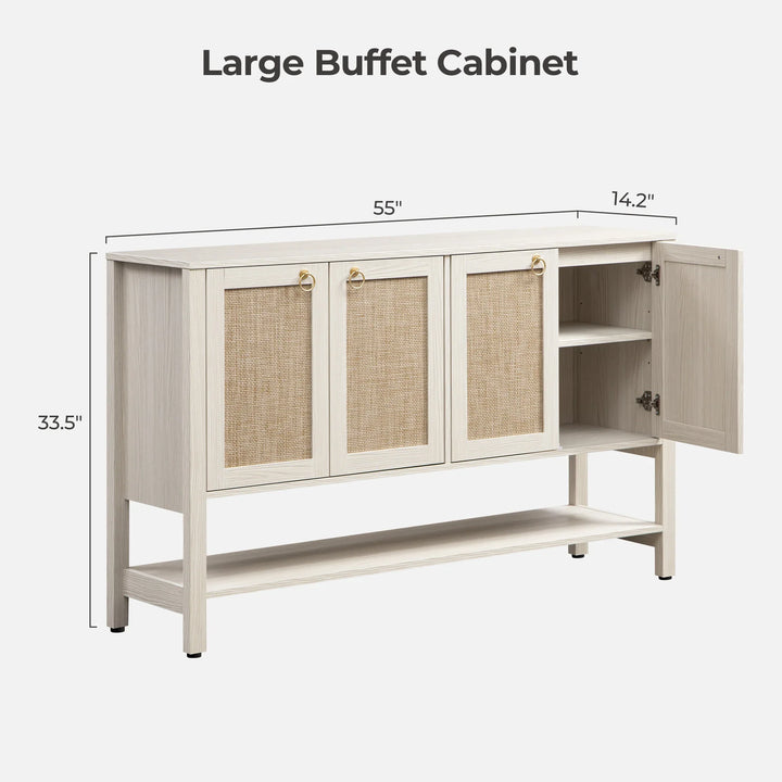 Terra 4 Doors Sideboard and 2 Drawers Nightstands Set