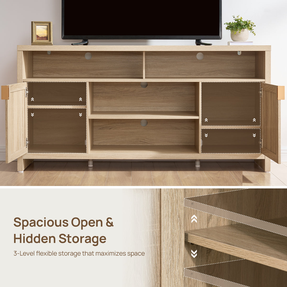 Savanna 65Inch TV Console with Cable Management