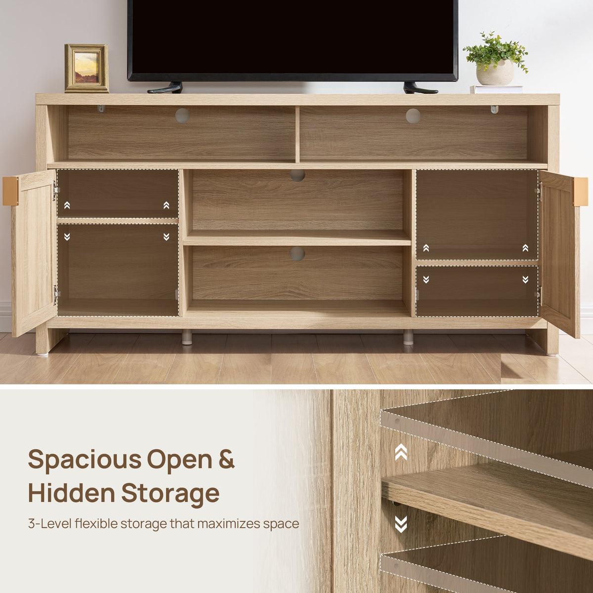 Savanna 65Inch TV Console with Cable Management