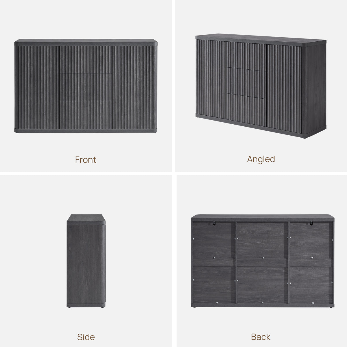 Cas Sideboards with 3 Drawer and 2 Doors, Set of 2
