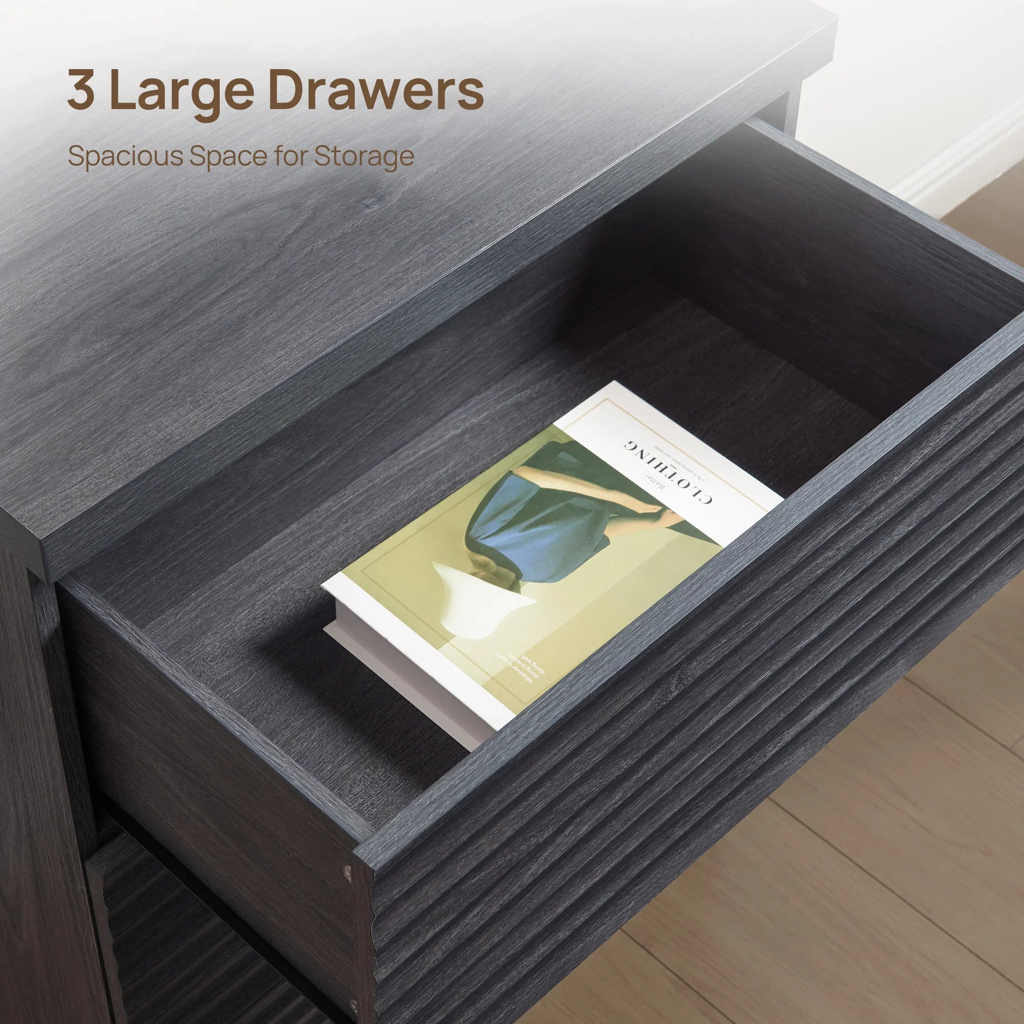 Stria 6 Drawers Chest and Nightstands Set
