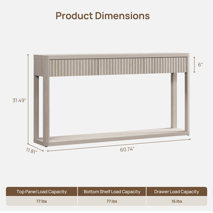 Cas Modern Console Table with 3 Drawers